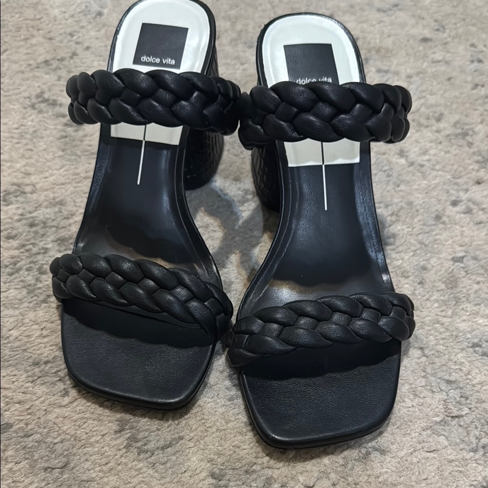 Dolce Vita Black Braided Heels